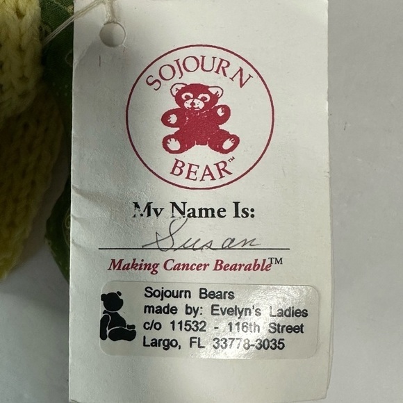 Sojourn Bear - Teddy Bear - Handmade for Cancer Survivors - Picture 4 of 4